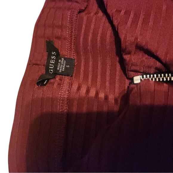 GUESS Burgundy Ribbed 2-Piece Set | Small - Picture 3 of 6